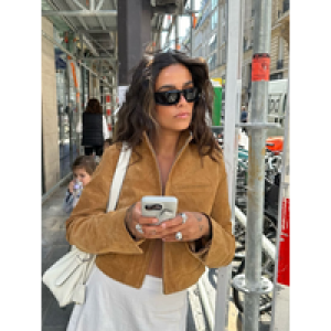 Vintage Suede Solid Women Short Jacket Casual Lapel Zippers Covered Button Female Coats 2025 Autumn Chic Street Lady Outwear