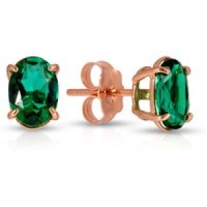 Emerald Barcelona Stud Earrings in 9ct Rose Gold