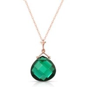 Emerald Adrianna Dimensional Drop Pendant Necklace in 9ct Rose Gold