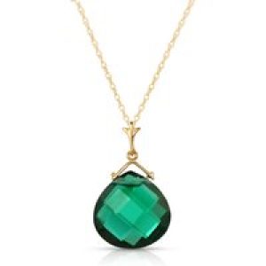 Emerald Adrianna Dimensional Drop Pendant Necklace in 9ct Gold