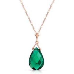 Emerald Madrid Drop Pendant Necklace in 9ct Rose Gold