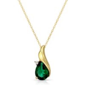 Emerald & Diamond Veronica Pendant Necklace in 9ct Gold