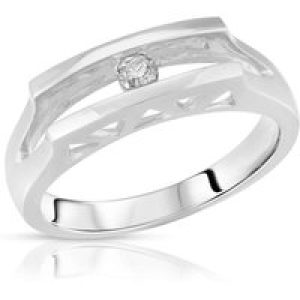 Diamond Bellatrix Single Stone Statement Engagement Ring, 0.1 ct in 9ct White Gold