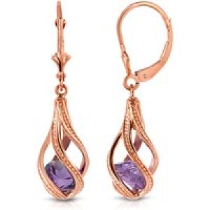 Amethyst Luisa Contemporary Twist Earrings in 9ct Rose Gold
