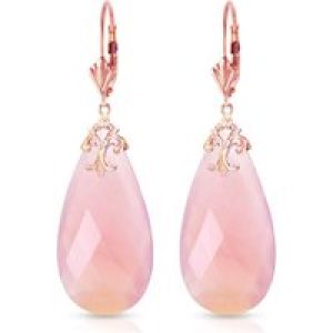 Pink Chalcedony Susannah Signature Filigree Drop Earrings in 9ct Rose Gold