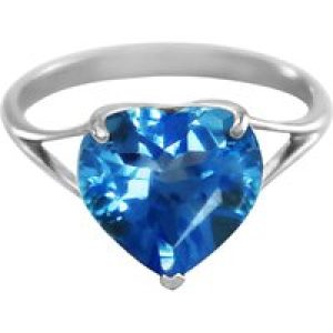 Blue Topaz Eloise Bold Heart Ring in 18ct White Gold