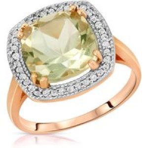 Amethyst & Diamond Imogen Statement Halo Ring in 18ct Rose Gold