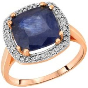 Sapphire & Diamond Imogen Statement Halo Ring in 18ct Rose Gold