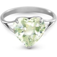 Green Amethyst Eloise Bold Heart Ring in 18ct White Gold