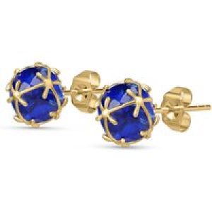 Sapphire Loretta Detailed Stud Earrings in 9ct Gold