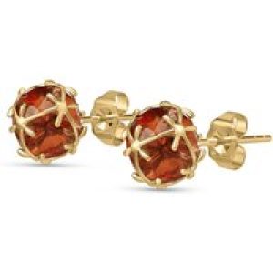 Garnet Loretta Detailed Stud Earrings in 9ct Gold