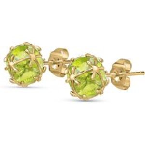 Peridot Loretta Detailed Stud Earrings in 9ct Gold