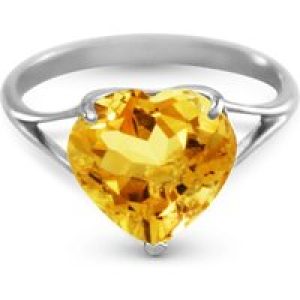 Citrine Eloise Bold Heart Ring in 18ct White Gold