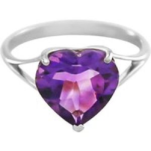 Amethyst Eloise Bold Heart Ring in 18ct White Gold