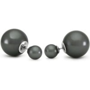 Black Pearl Alicia Stud Earrings in 9ct White Gold