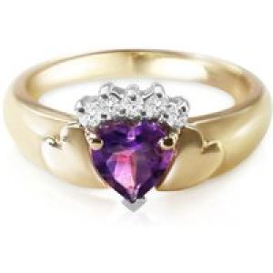 Amethyst & Diamond Myleene Embellished Heart Ring in 18ct Gold