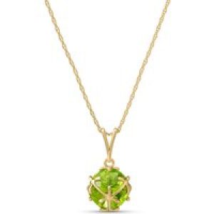 Peridot Loretta Detailed Pendant Necklace in 9ct Gold