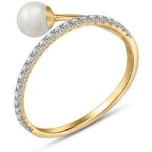 Pearl & Diamond Harmony Asymmetric Ring in 18ct Gold
