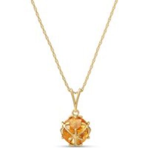 Citrine Loretta Detailed Pendant Necklace in 9ct Gold