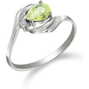 Peridot & Diamond Priya Flare Ring in 18ct White Gold