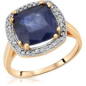 Sapphire & Diamond Imogen Statement Halo Ring in 18ct Gold