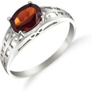 Garnet Demetria Filigree Ring in 18ct White Gold