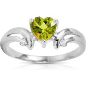 Peridot & Diamond Harmony Symmetrical Trinity Ring in 18ct White Gold