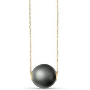 Black Pearl Isla Chunky Pendant Necklace in 9ct Gold