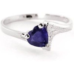 Sapphire Signature Textured Heart Ring in 18ct White Gold