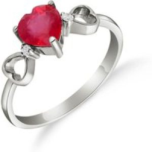Ruby & Diamond Harmony Symmetrical Trinity Ring in 18ct White Gold