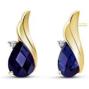 Sapphire & Diamond Veronica Stud Earrings in 9ct Gold