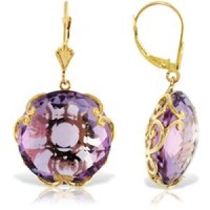 Amethyst Maeve Ornate Chequer Drop Earrings in 9ct Gold