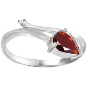 Garnet & Diamond Cecily Tail Ring in 18ct White Gold