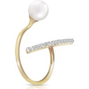 Pearl & Diamond Harper Asymmetric Open Ring in 18ct Gold