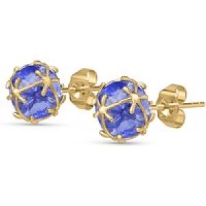 Tanzanite Loretta Detailed Stud Earrings in 9ct Gold