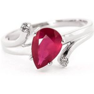Ruby & Diamond Kathleen Flank Engagement Ring in 18ct White Gold
