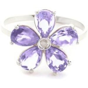 Tanzanite & Diamond Annabella Blooming Flower Ring in 18ct White Gold