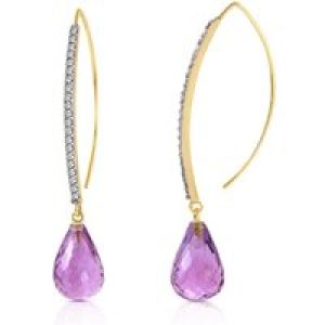 Amethyst & Diamond Regina Embellished Drop Earrings in 9ct Gold