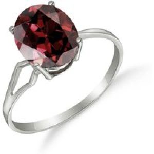 Garnet Madeleine Classic Signature Ring in 18ct White Gold