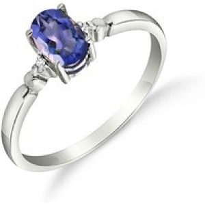 Tanzanite & Diamond Elegant Allure Ring in 18ct White Gold