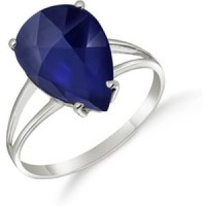 Sapphire Audrey Classic Signature Ring in 18ct White Gold