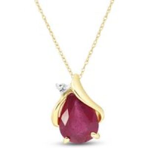 Ruby & Diamond Bethany Encased Pendant Necklace in 9ct Gold