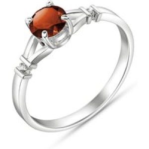 Garnet & Diamond Calla Aspire Ring in 18ct White Gold