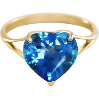 Blue Topaz Eloise Bold Heart Ring in 18ct Gold