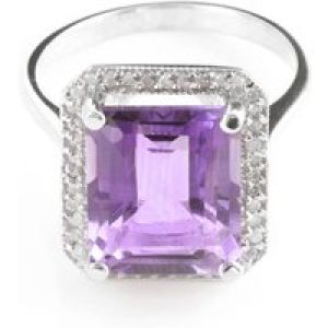 Amethyst & Diamond Lilibet Signature Halo Ring in Sterling Silver