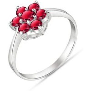 Ruby Sicily Classic Flower Ring in 18ct White Gold