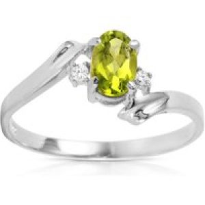 Peridot & Diamond Rhea Embrace Ring in 18ct White Gold