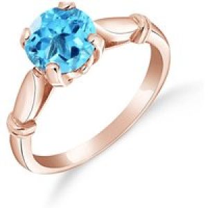 Blue Topaz Anoushka Solitaire Ring in 18ct Rose Gold