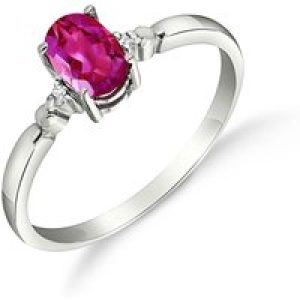 Pink Topaz & Diamond Elegant Allure Ring in 18ct White Gold