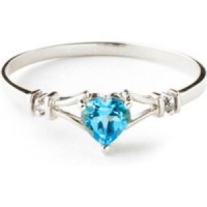 Blue Topaz & Diamond Petra Antique Heart Ring in Sterling Silver